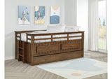 400716T Carlsbad Wood Twin Captains Bed With Trundle Medium Brown