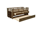 400716T Carlsbad Wood Twin Captains Bed With Trundle Medium Brown