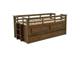 400716T Carlsbad Wood Twin Captains Bed With Trundle Medium Brown
