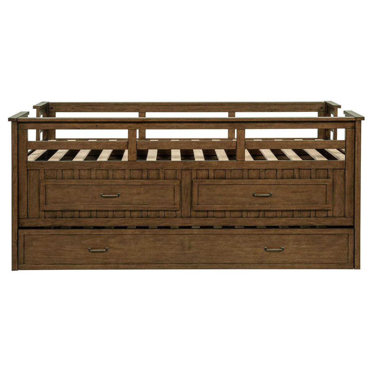 400716T Carlsbad Wood Twin Captains Bed With Trundle Medium Brown
