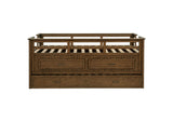 400716T Carlsbad Wood Twin Captains Bed With Trundle Medium Brown
