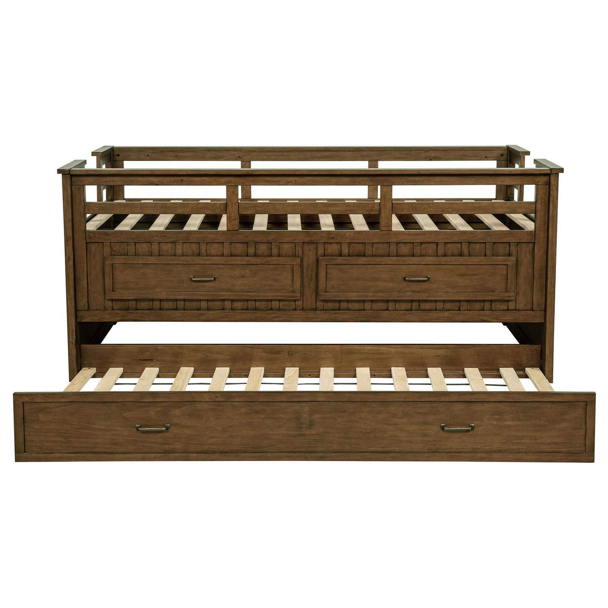 400716T Carlsbad Wood Twin Captains Bed With Trundle Medium Brown