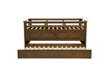 400716T Carlsbad Wood Twin Captains Bed With Trundle Medium Brown