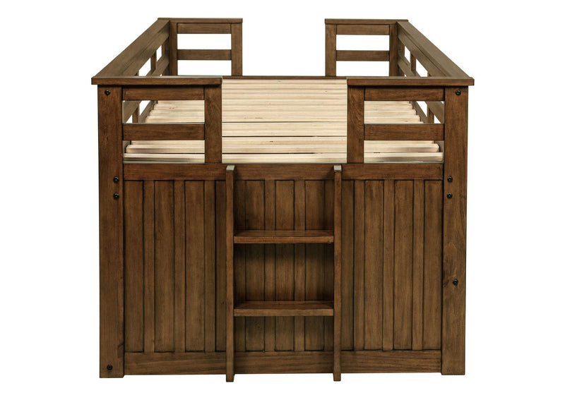 400716T Carlsbad Wood Twin Captains Bed With Trundle Medium Brown