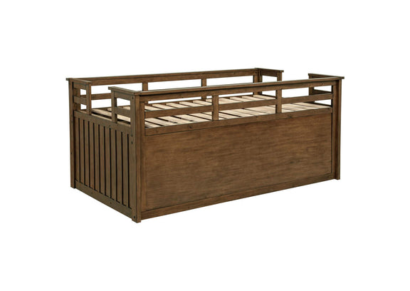 400716T Carlsbad Wood Twin Captains Bed With Trundle Medium Brown