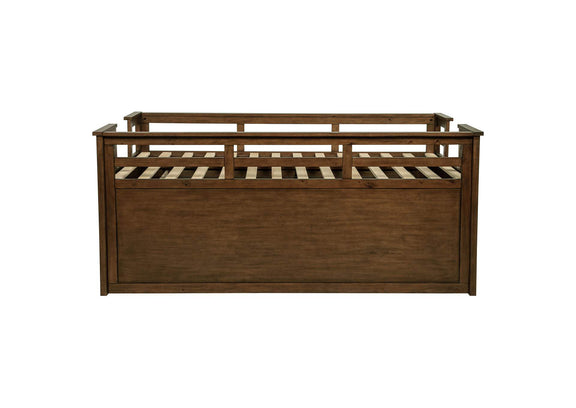 400716T Carlsbad Wood Twin Captains Bed With Trundle Medium Brown