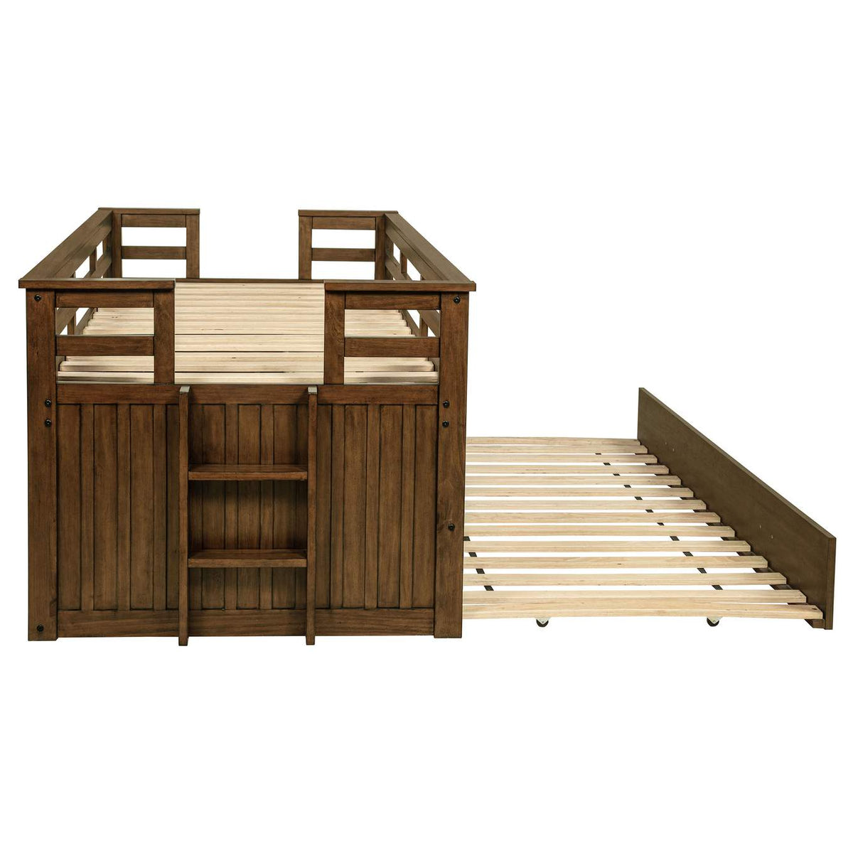 400716T Carlsbad Wood Twin Captains Bed With Trundle Medium Brown