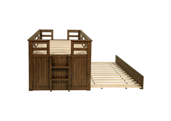 400716T Carlsbad Wood Twin Captains Bed With Trundle Medium Brown