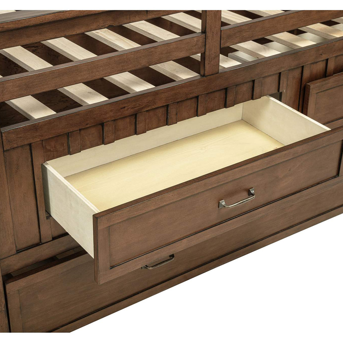 400716T Carlsbad Wood Twin Captains Bed With Trundle Medium Brown