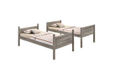 400818-SM Ryder Wood Twin Over Twin Bunk Bed with Mattress Weathered Taupe