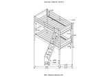 400818-SM Ryder Wood Twin Over Twin Bunk Bed with Mattress Weathered Taupe