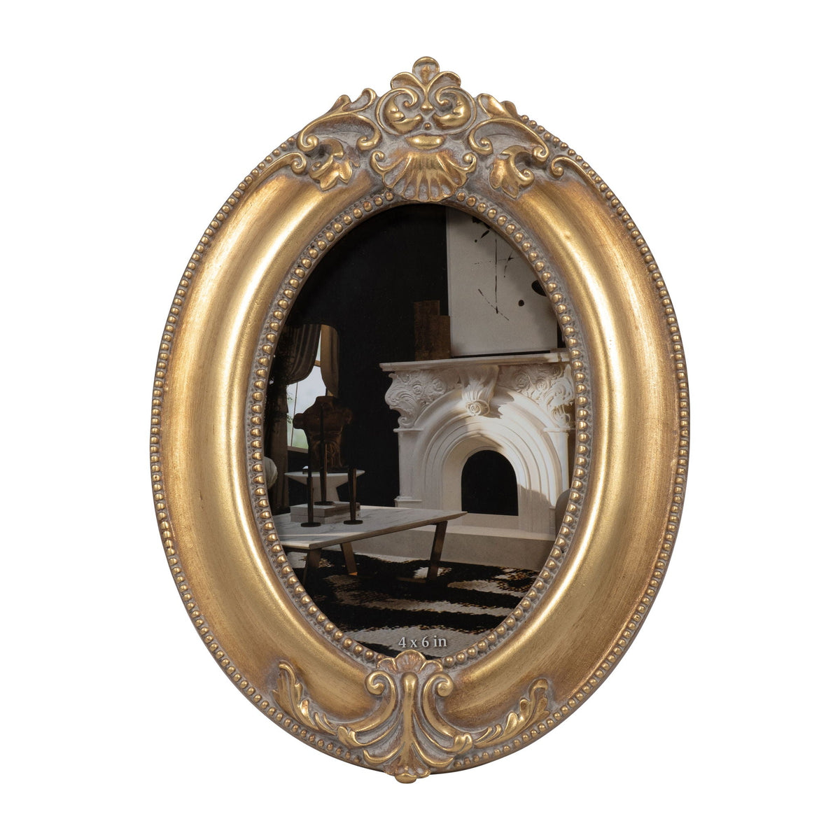 Round Applique Photo Frame - Gold