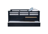 401980T Carlsbad Wood Twin Captains Bed With Trundle Navy Blue