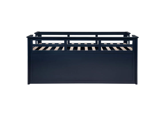 401980T Carlsbad Wood Twin Captains Bed With Trundle Navy Blue