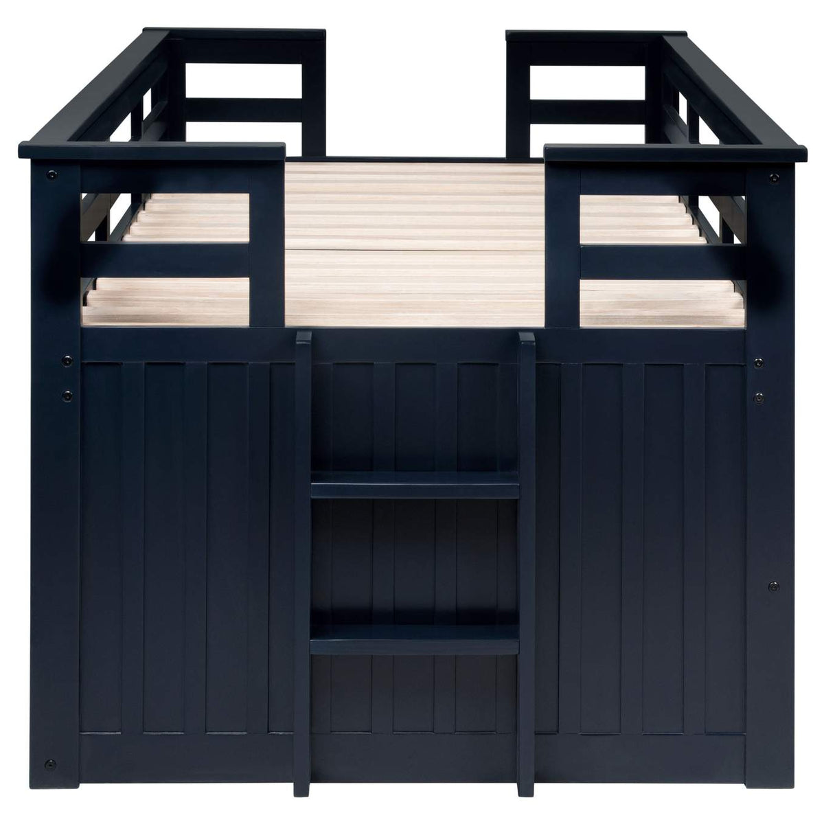 401980T Carlsbad Wood Twin Captains Bed With Trundle Navy Blue