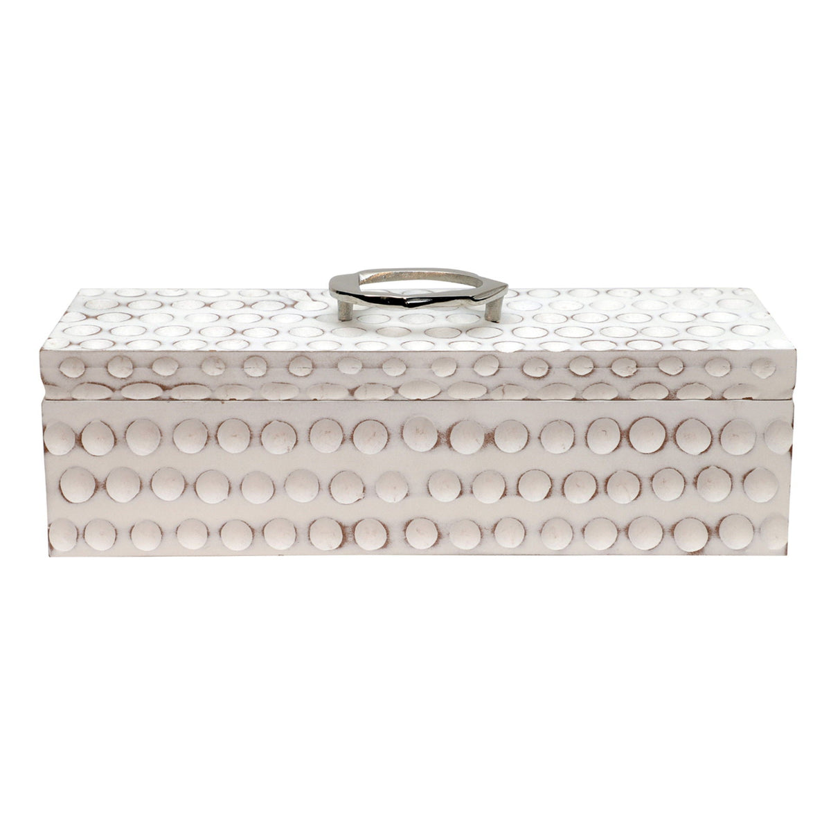 18" Griffon Wood Box - White
