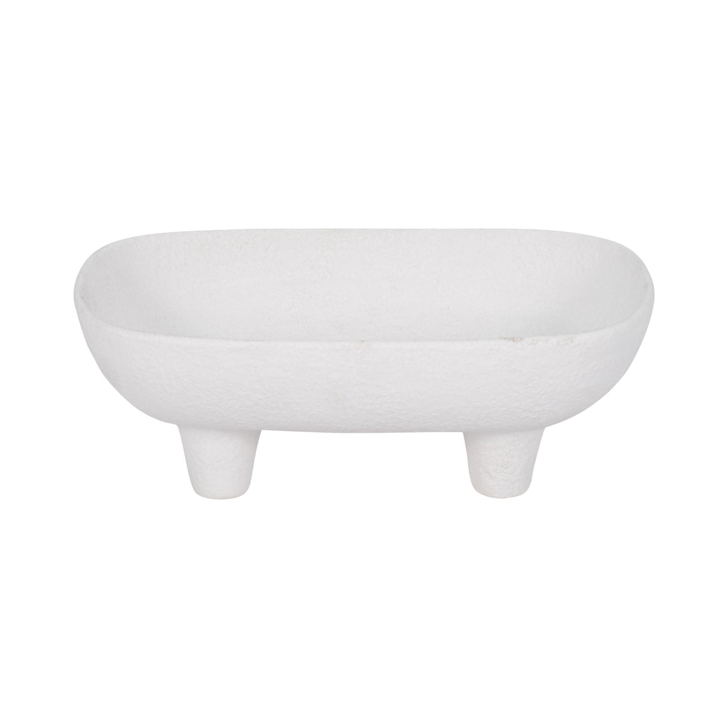 10" Footed Rounded Rectangle Bowl - White