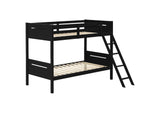 Littleton Wood Twin Over Twin Bunk Bed Black