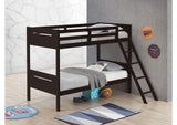 405051BRN Littleton Wood Twin Over Twin Bunk Bed Espresso