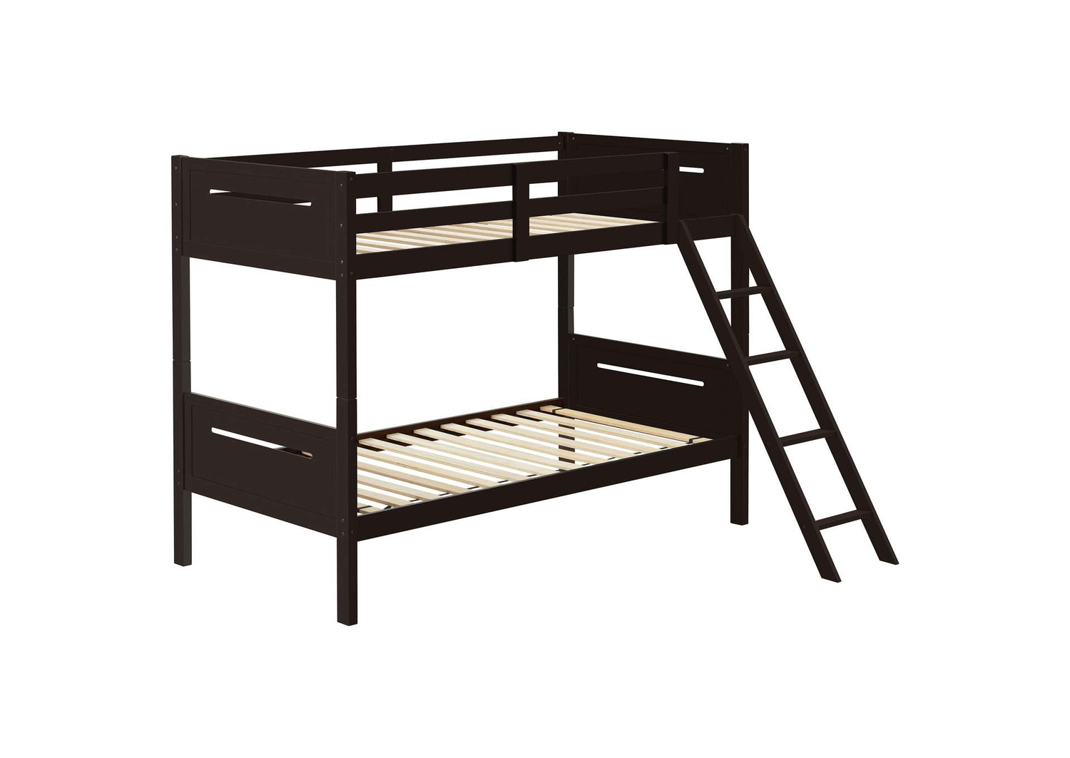 Littleton Wood Twin Over Twin Bunk Bed Espresso