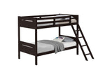405051BRN Littleton Wood Twin Over Twin Bunk Bed Espresso