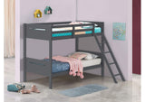 405051GRY Littleton Wood Twin Over Twin Bunk Bed Grey