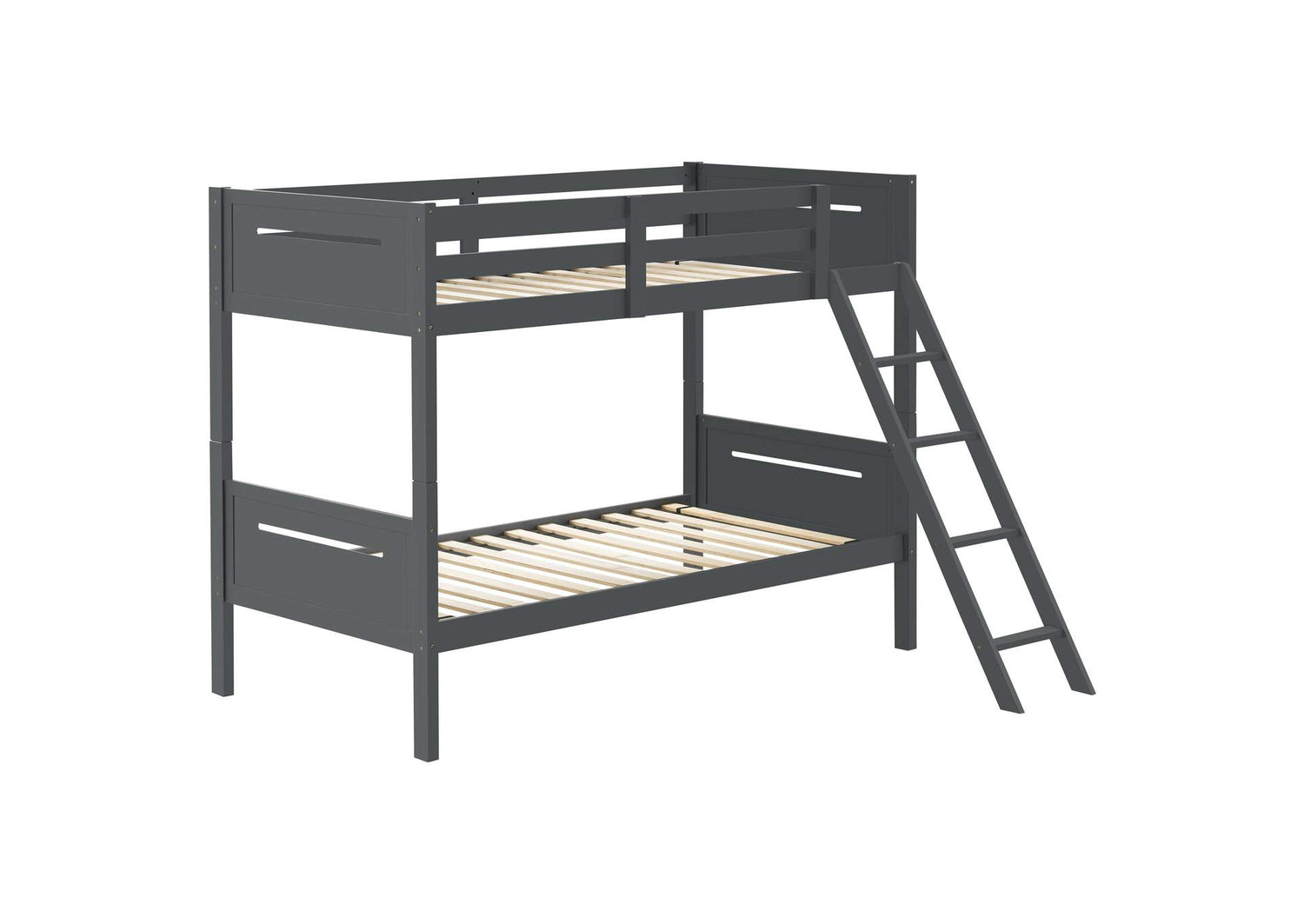 Littleton Wood Twin Over Twin Bunk Bed Grey