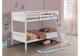 405051WHT Littleton Wood Twin Over Twin Bunk Bed White