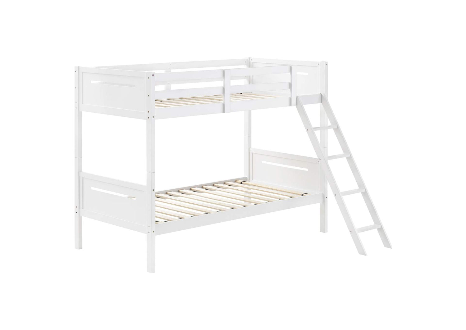 Littleton Wood Twin Over Twin Bunk Bed White