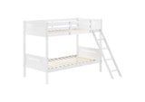 Littleton Wood Twin Over Twin Bunk Bed White