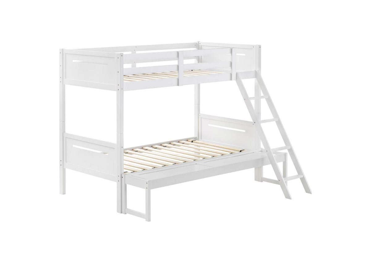 Littleton Wood Twin Over Full Bunk Bed White