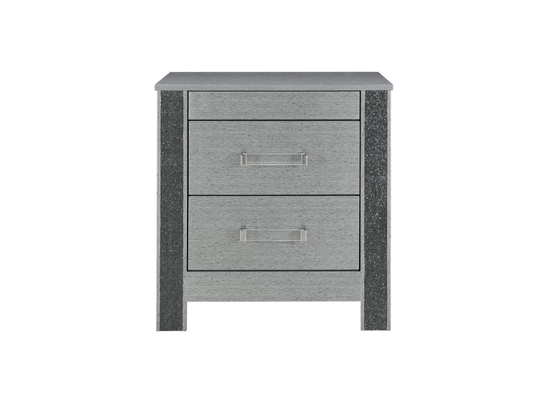LOGAN-SILVER-NS LOGAN SILVER NIGHTSTAND