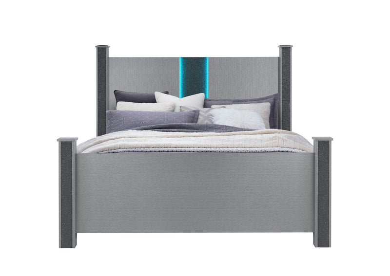 LOGAN-SILVER-KB_W_LED_&_SPEAKERS LOGAN SILVER KING BED WITH LED AND SPEAKERS