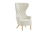 TOV-IHS68205 Jezebel Cream Velvet Wingback Chair