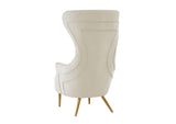 TOV-IHS68205 Jezebel Cream Velvet Wingback Chair