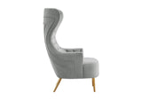 TOV-IHS68207 Jezebel Grey Velvet Wingback Chair