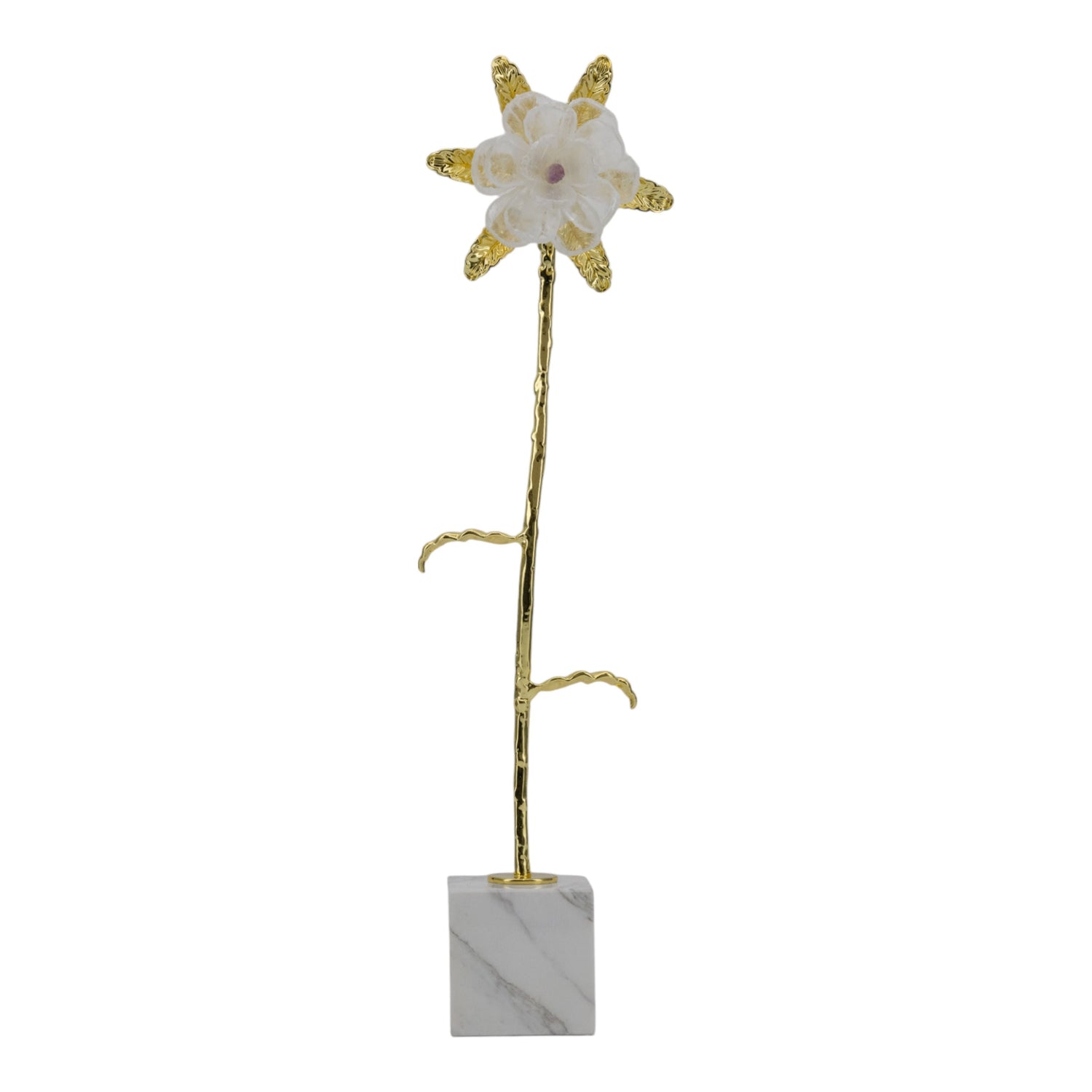 Mirage Large Flower Statuary - Gold / White
