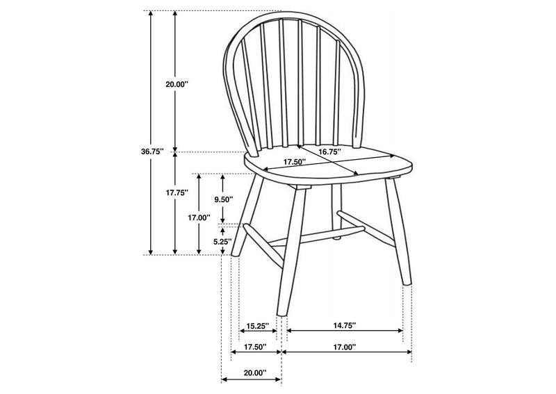 4129 Cinder Wood Dining Side Chair White (Set of 4)