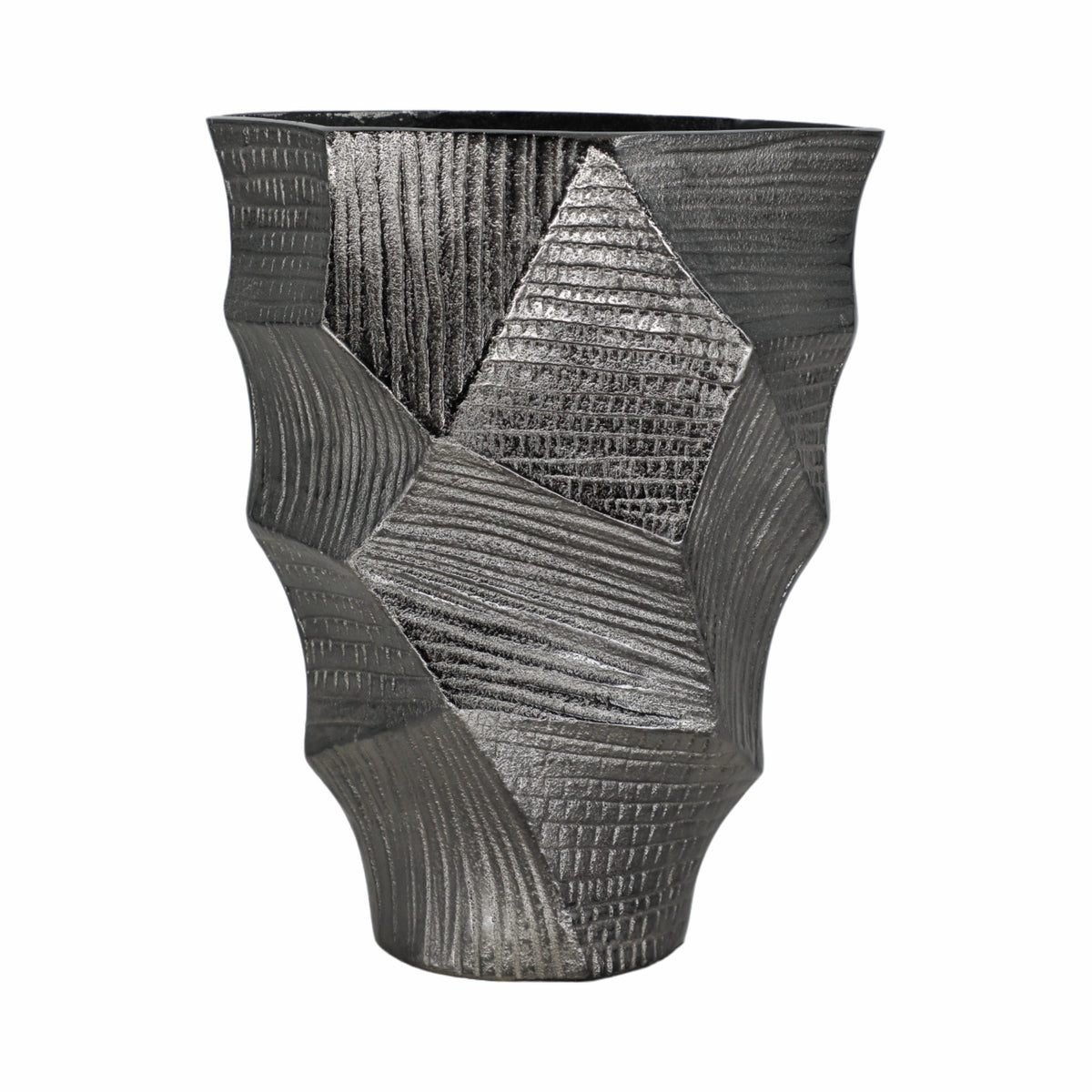 Juneau Large Metal Vase - Pewter