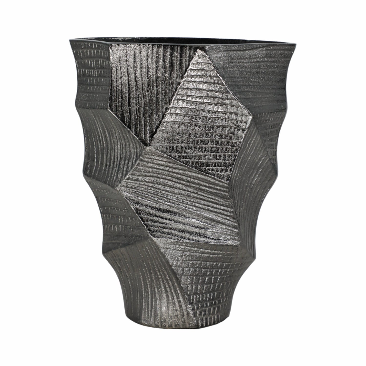 Juneau Large Metal Vase - Pewter