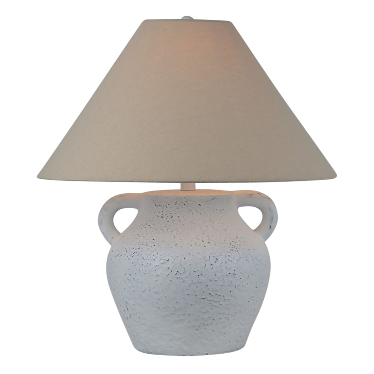 23" Textured Jug Table Lamp - White / Gray