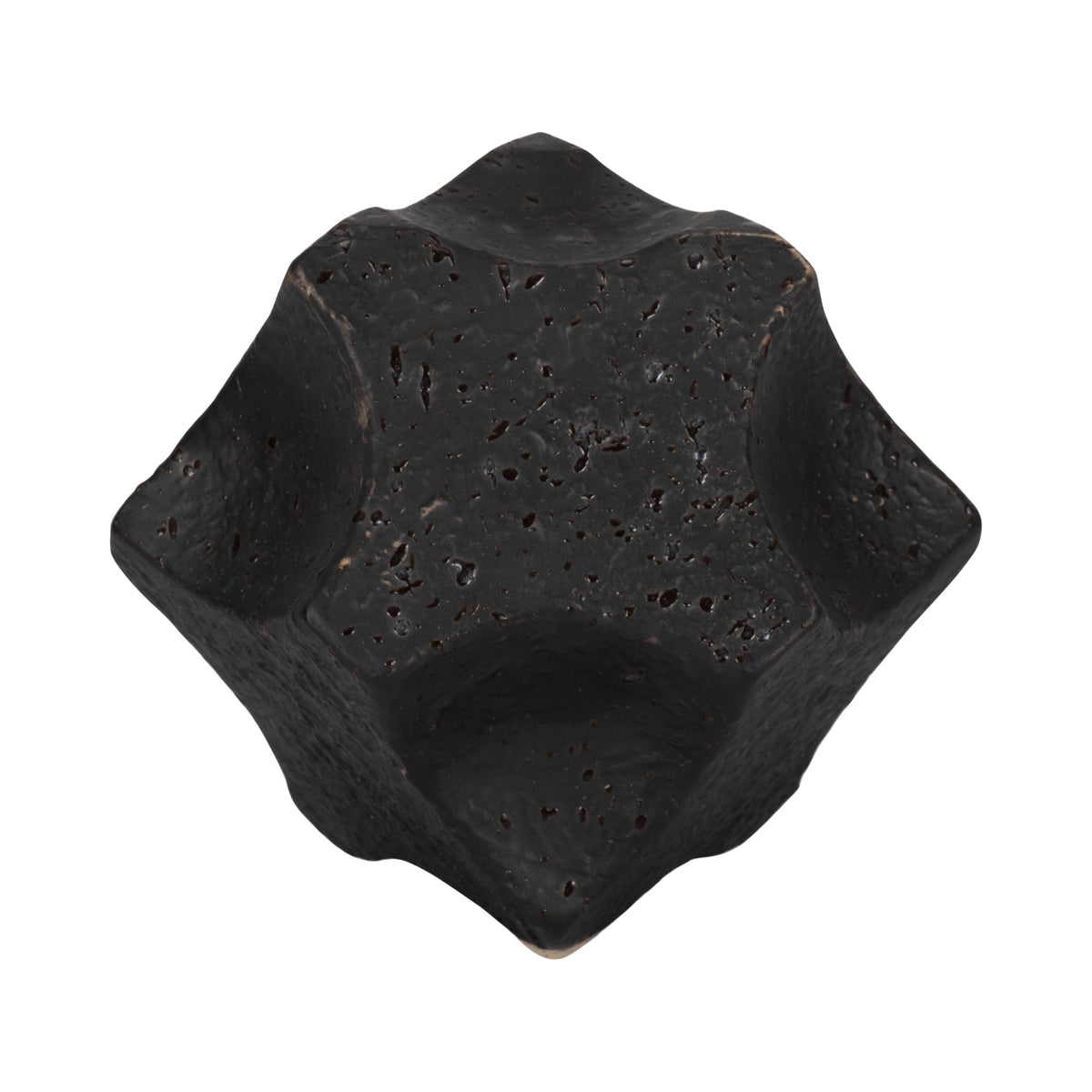 5" Textured Geometric Orb - Black