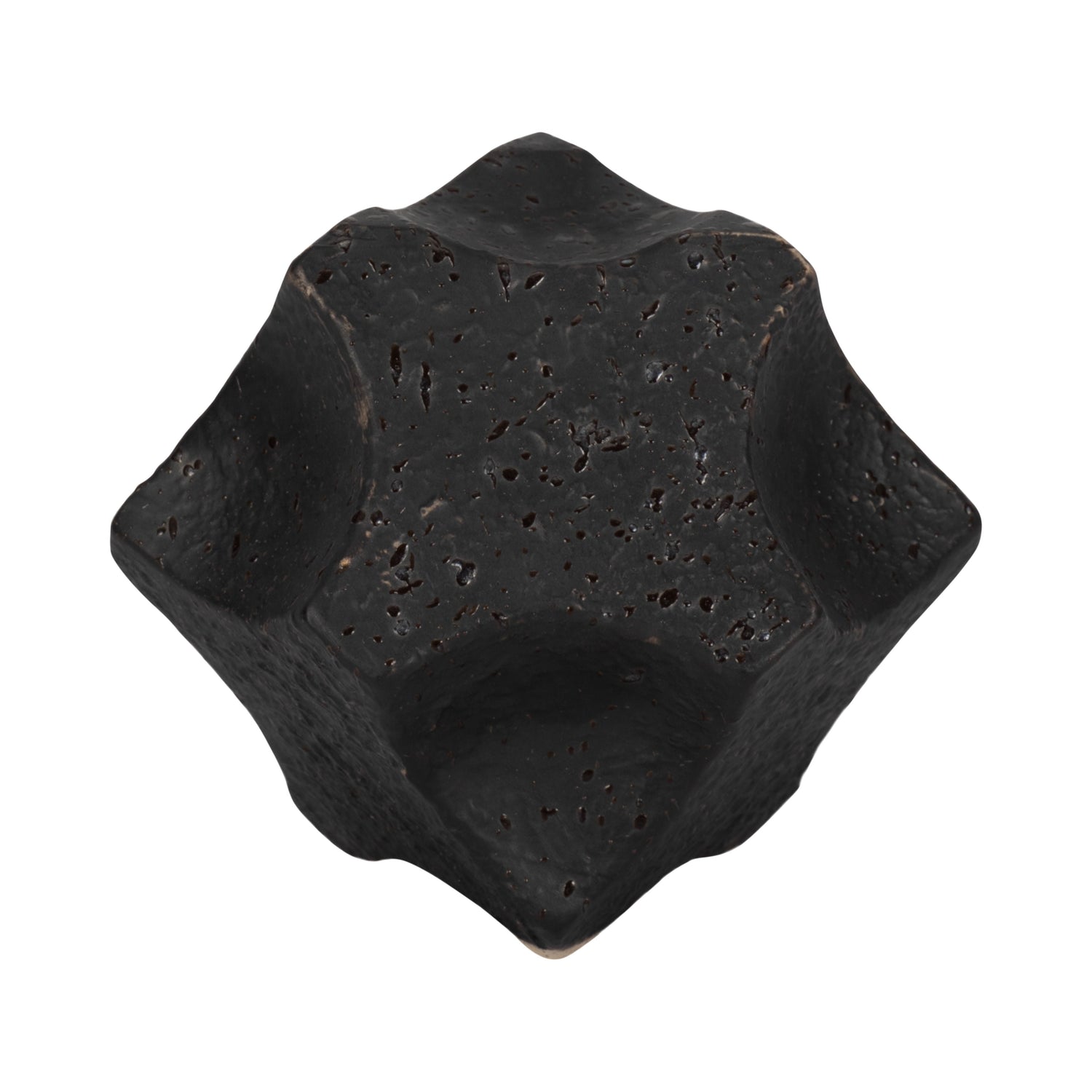 5" Textured Geometric Orb - Black