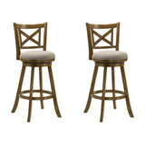 Kodi - Modern Farmhouse Swivel Wood Bar Height Kitchen Bar Stool