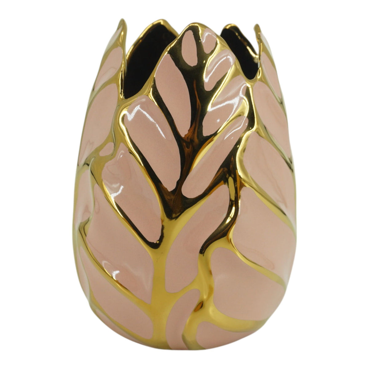 Leaf Vase - Blush / Gold