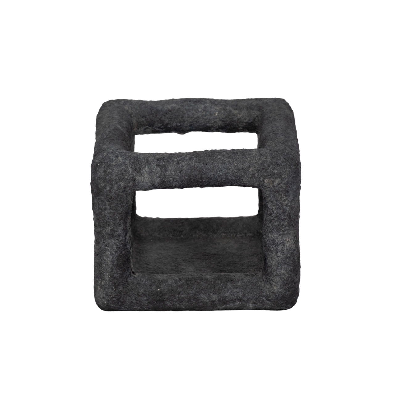 6" Textured Open Square Object - Black