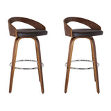 Sonia - 30" Bar Height Swivel Bar Stool - Walnut Wood