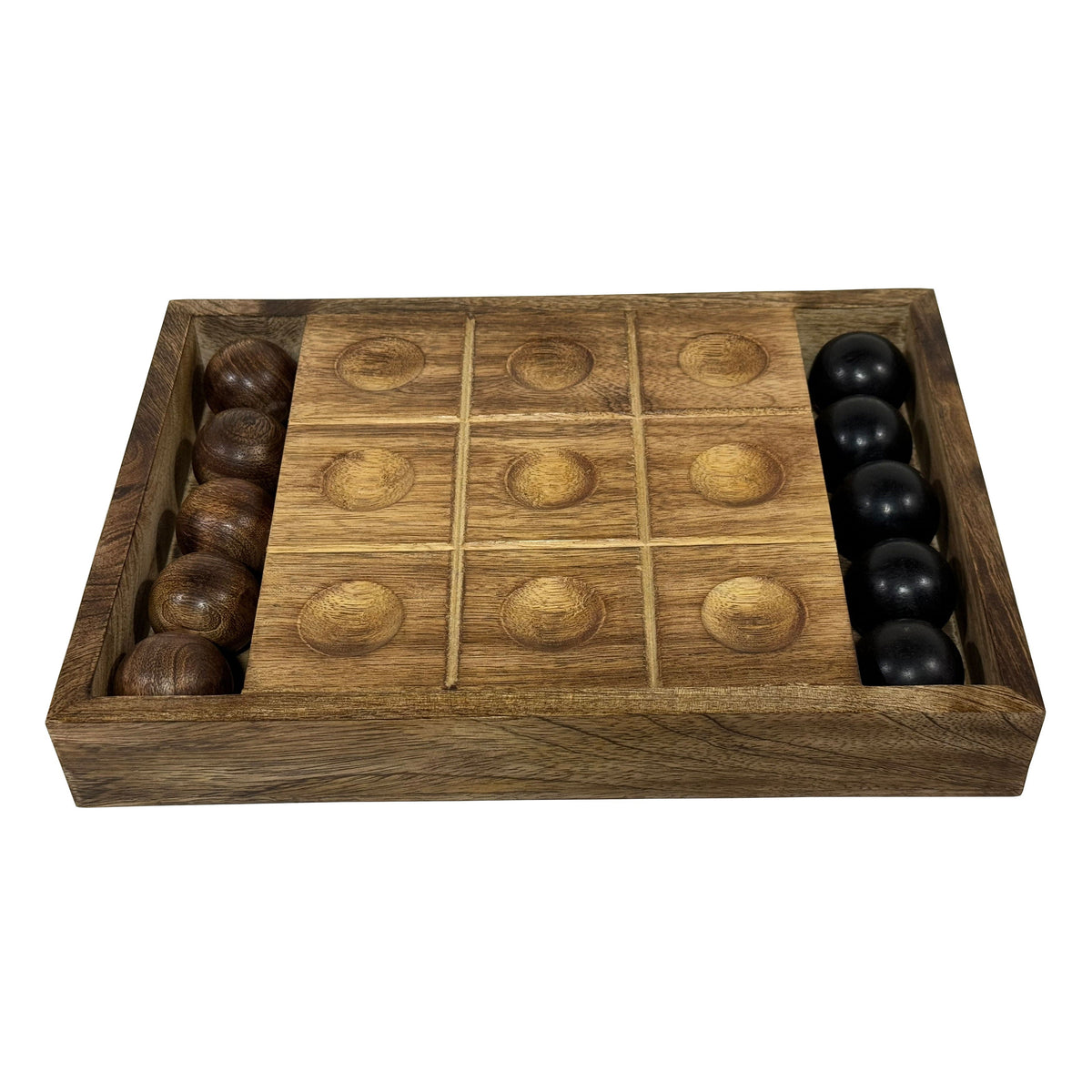12" Tic Tac Toe With Orbs - Brown