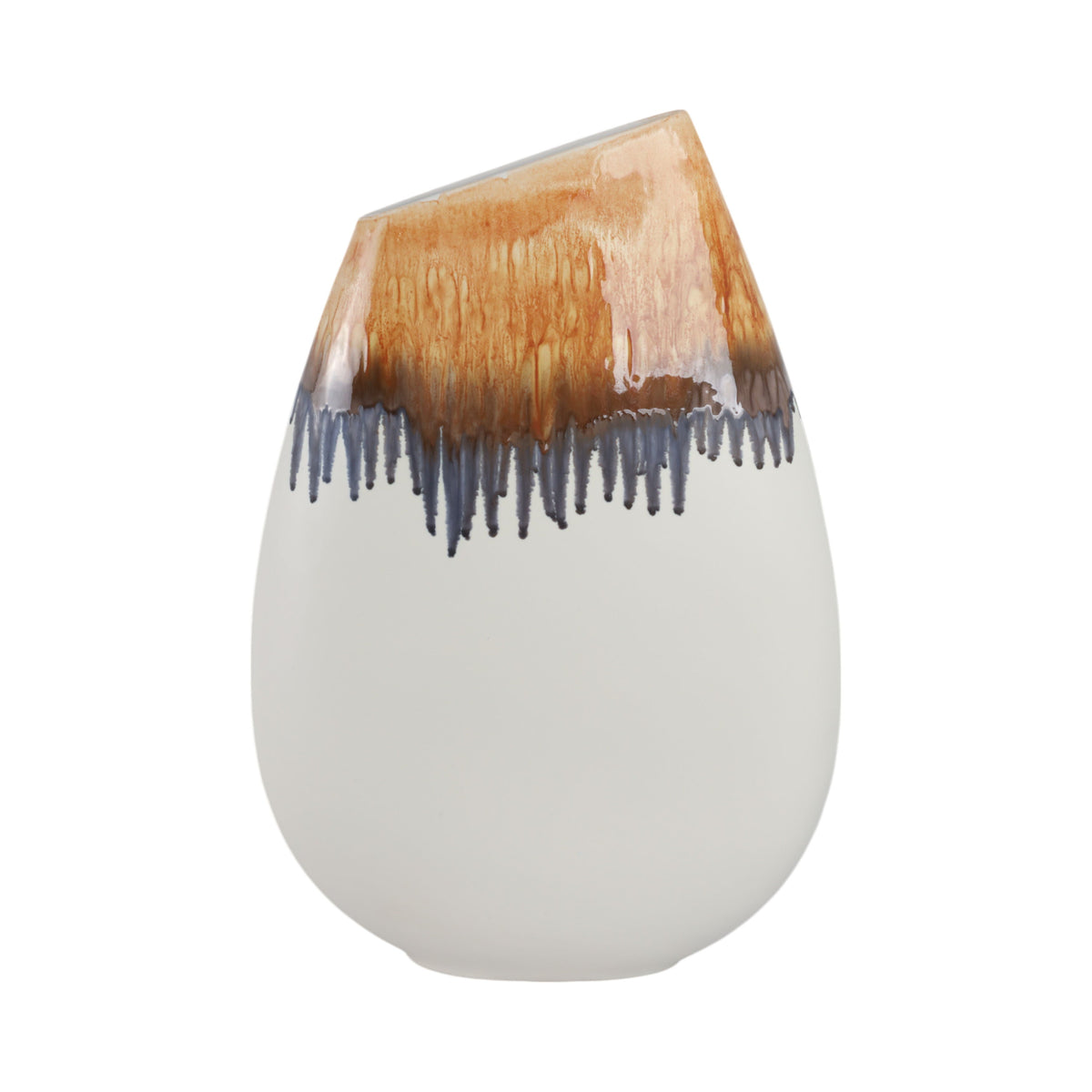 Almada Large Oversized Portugal Vase - White / Orange