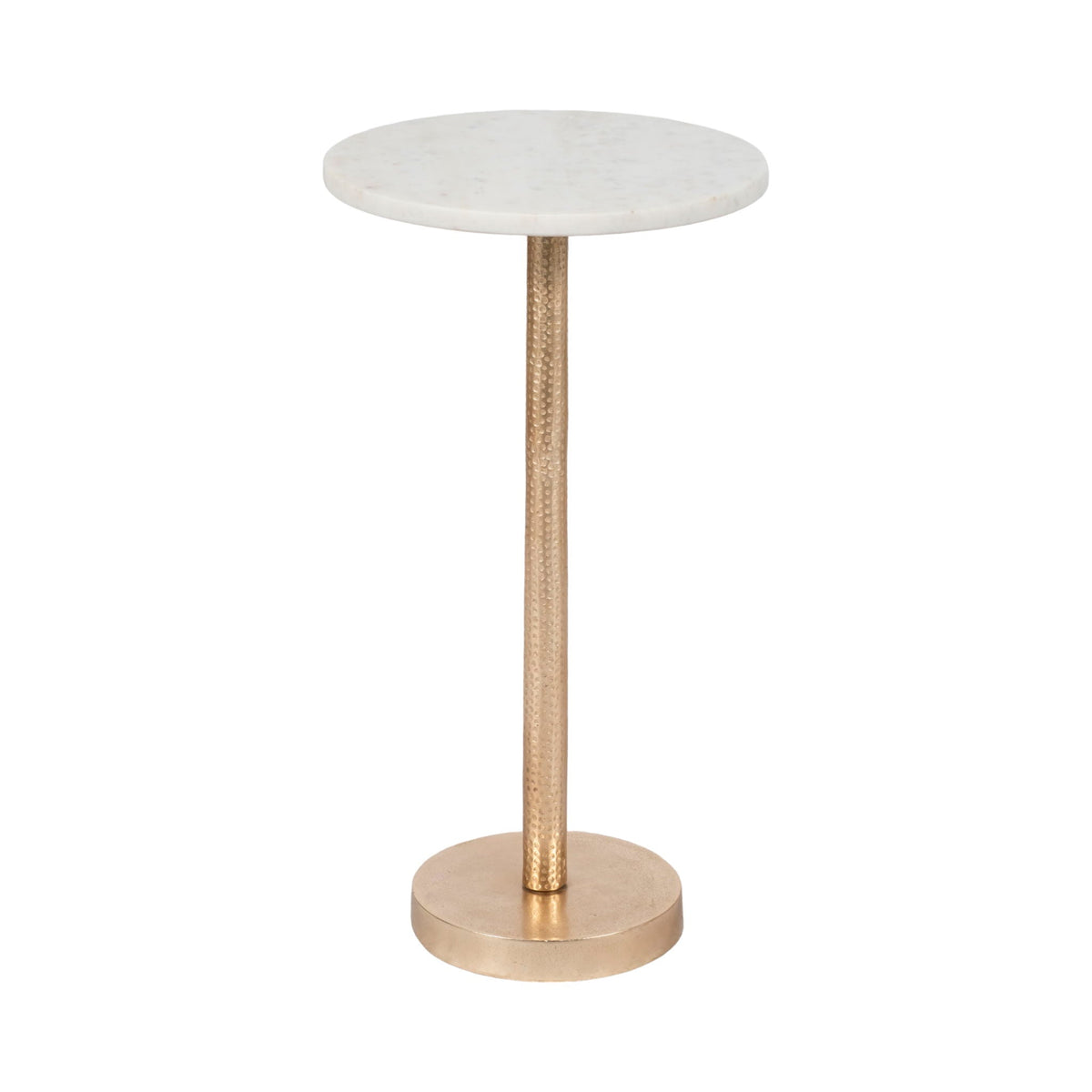 Metal Round Drink Table Flat Base - Gold